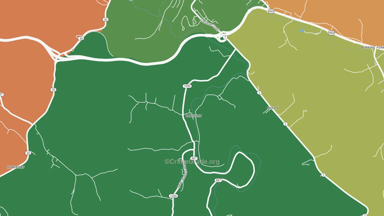 Lakeville, KY Map of Assault Rates