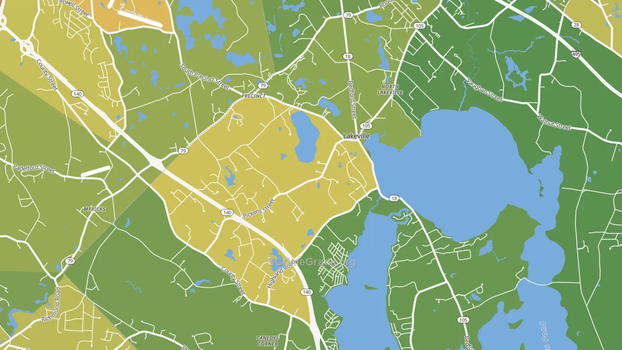 Lakeville, MA Map of Assault Rates