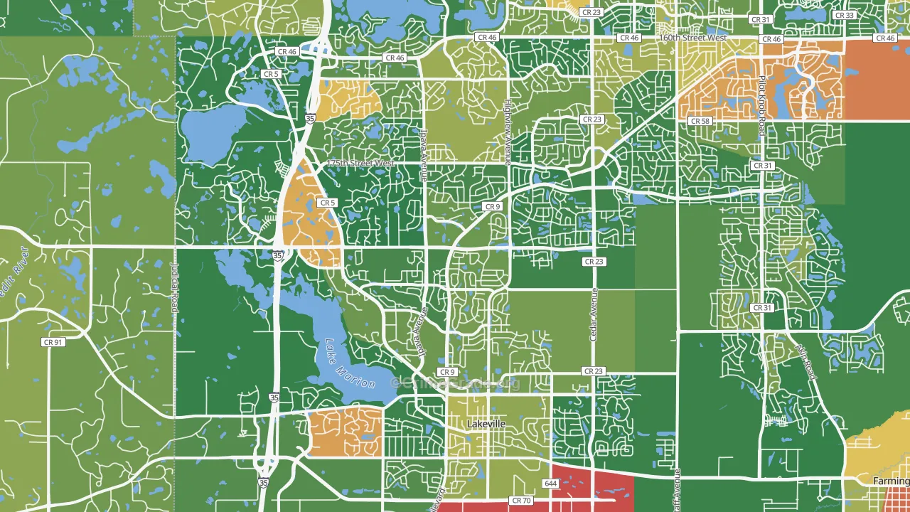 Lakeville, MN Map of Assault Rates