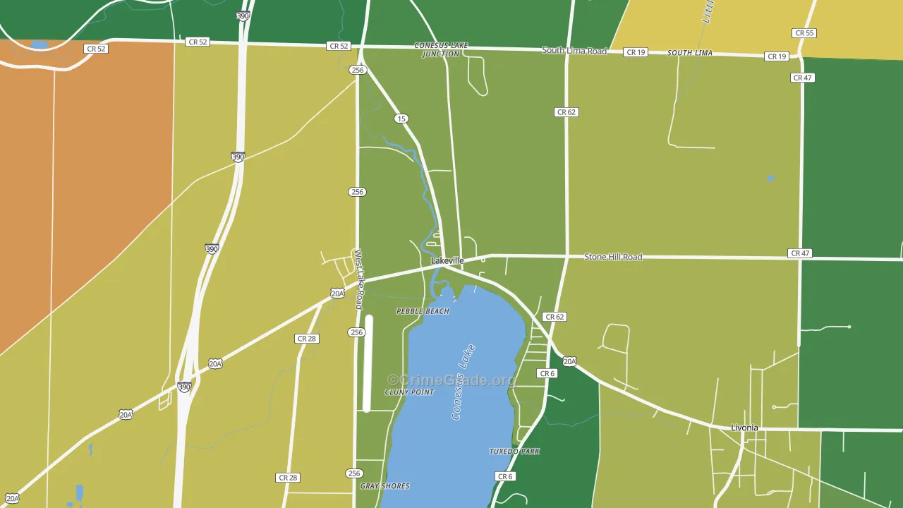 Lakeville, NY Map of Assault Rates