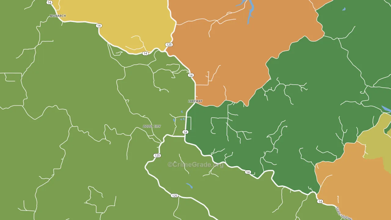 Lakeway, AR Map of Assault Rates