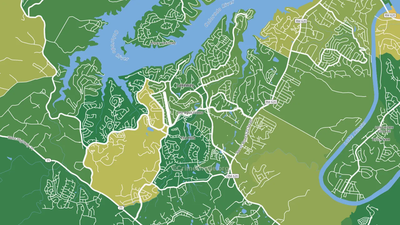 Lakeway, TX Map of Assault Rates