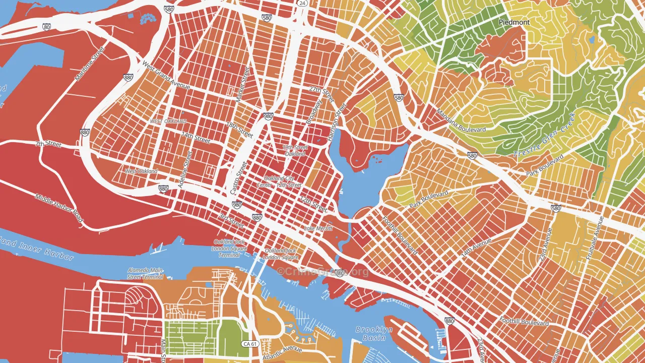 Lakewide, Oakland, CA Map of Assault Rates