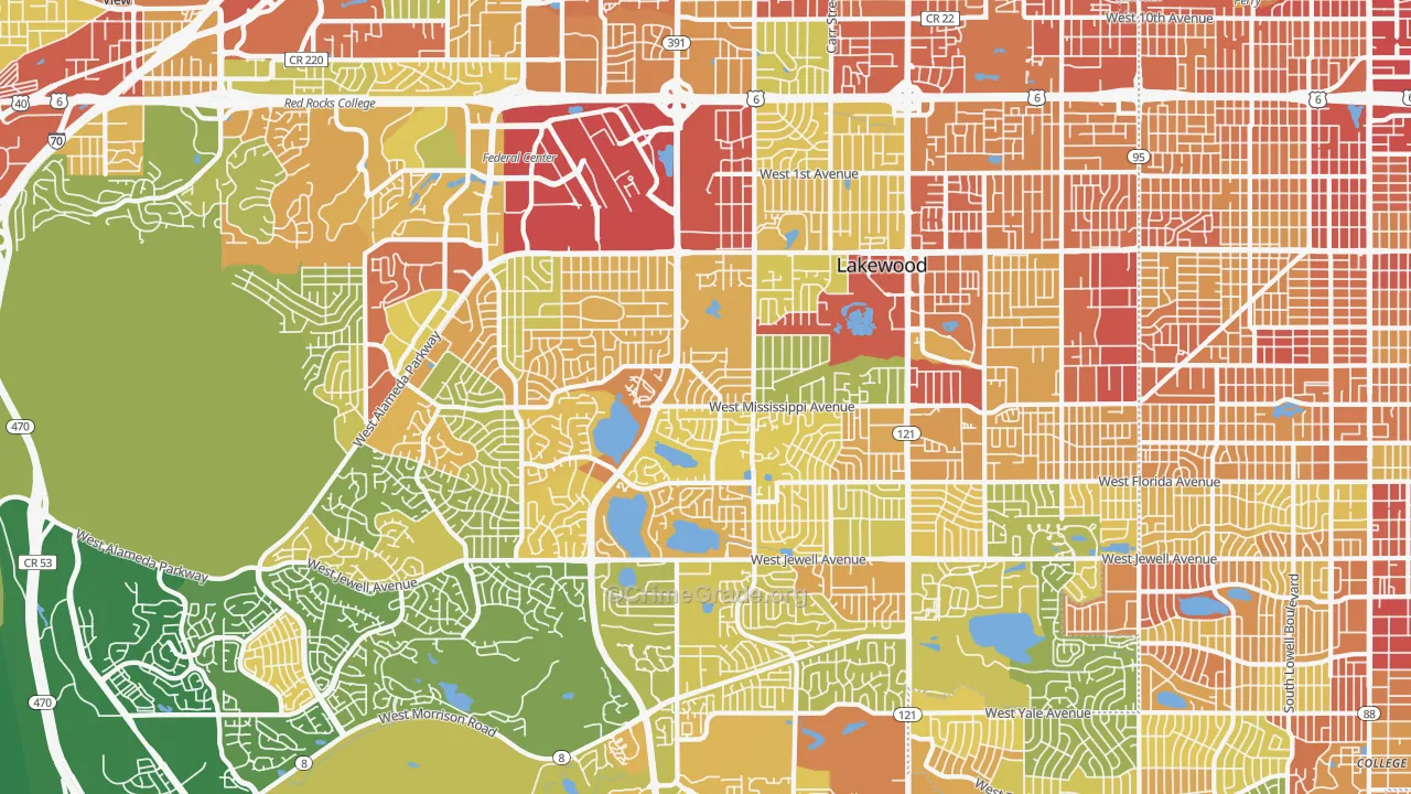 Lakewood, CO Map of Assault Rates
