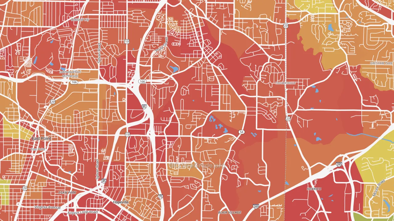 Lakewood Heights, Atlanta, GA Map of Assault Rates