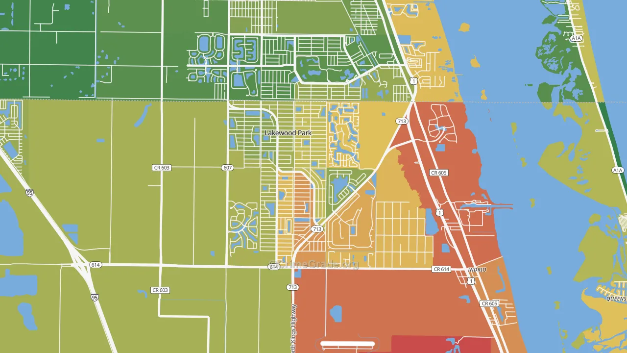 Lakewood Park, FL Map of Assault Rates