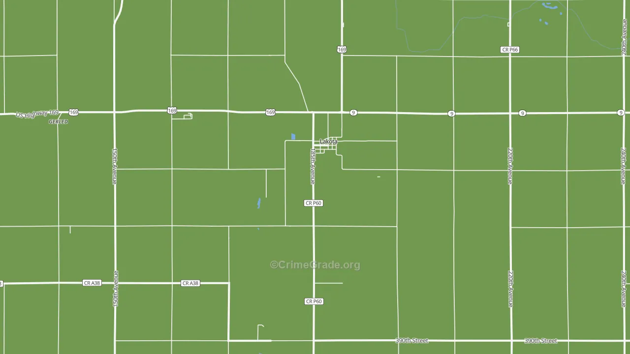 Lakota, IA Map of Assault Rates