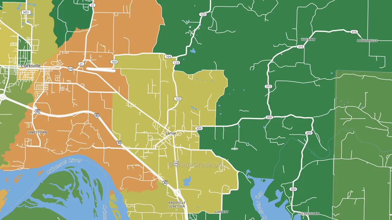 Lamar, AR Map of Assault Rates