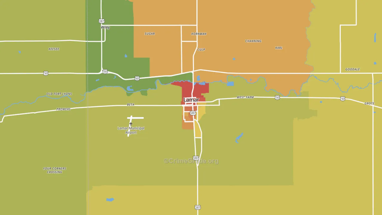 Lamar, CO Map of Assault Rates