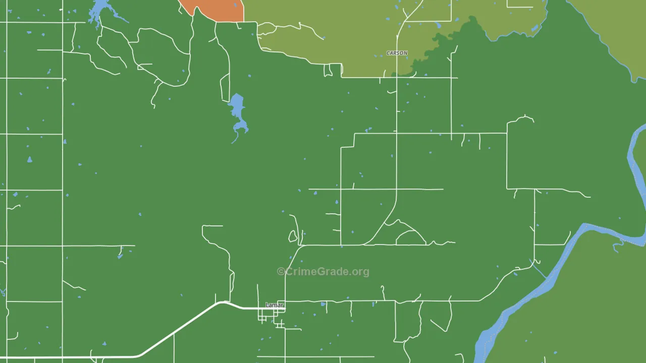 Lamar, OK Map of Assault Rates
