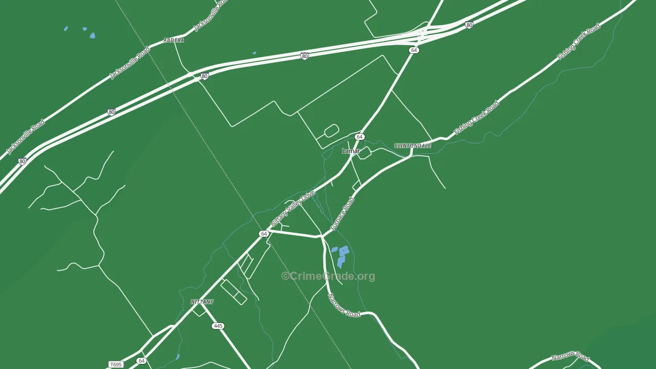 Lamar, PA Map of Assault Rates