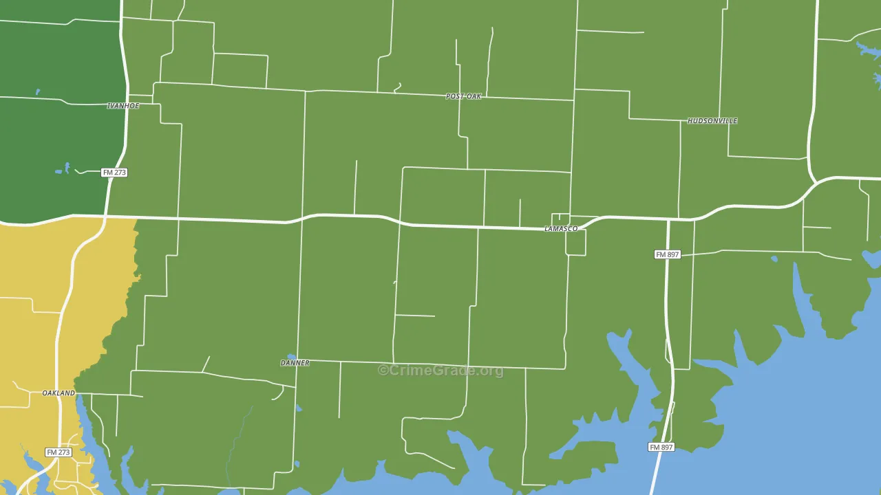 Lamasco, TX Map of Assault Rates