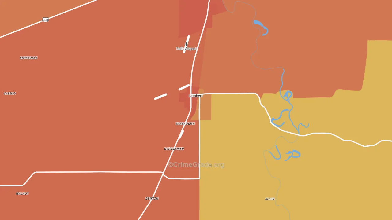 Lambert, MS Map of Assault Rates