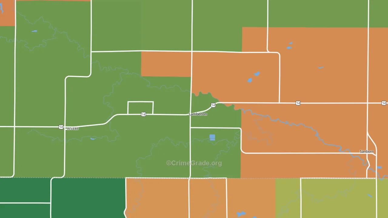 Lamberton, MN Map of Assault Rates
