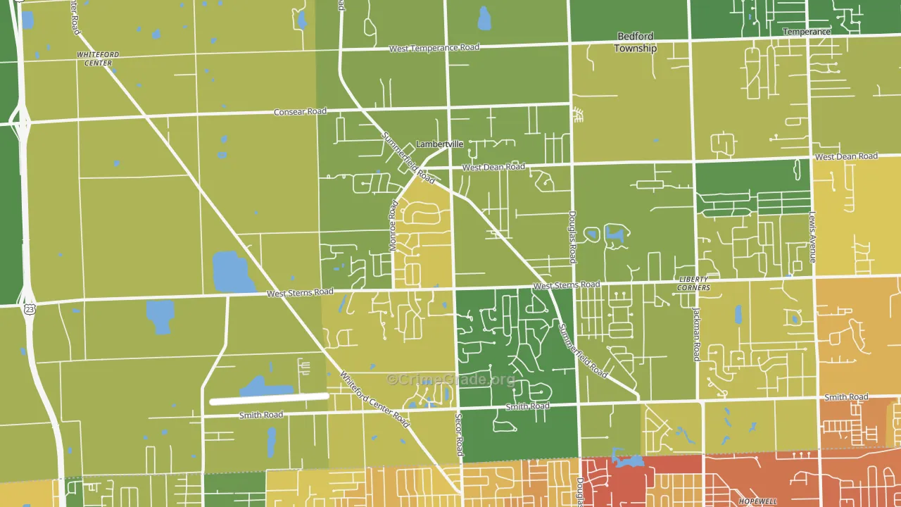 Lambertville, MI Map of Assault Rates
