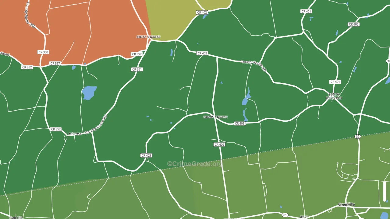 Lambs Corner, NY Map of Assault Rates