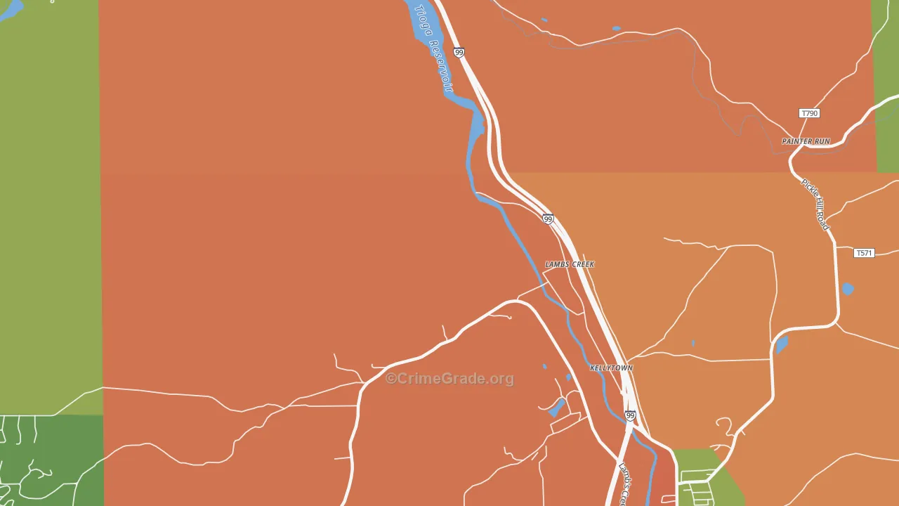 Lambs Creek, PA Map of Assault Rates
