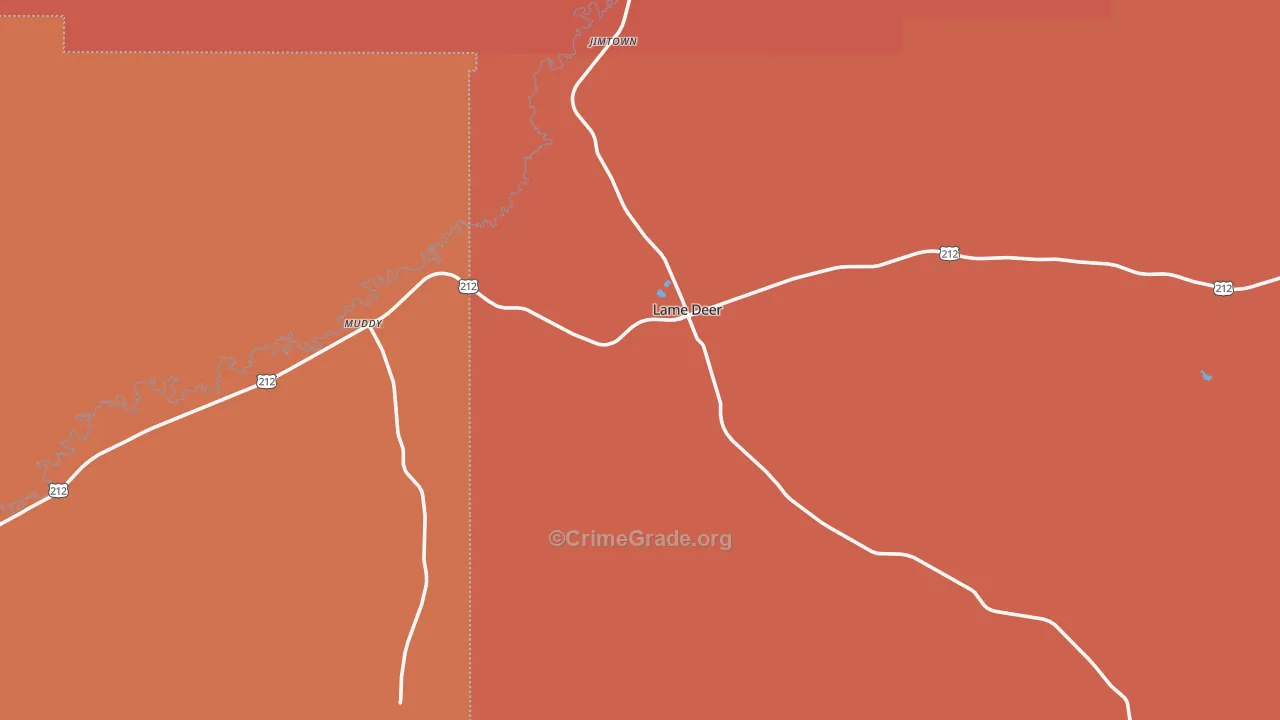 Lame Deer, MT Map of Assault Rates