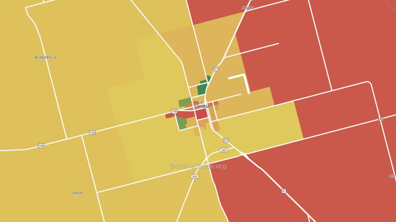 Lamesa, TX Map of Assault Rates