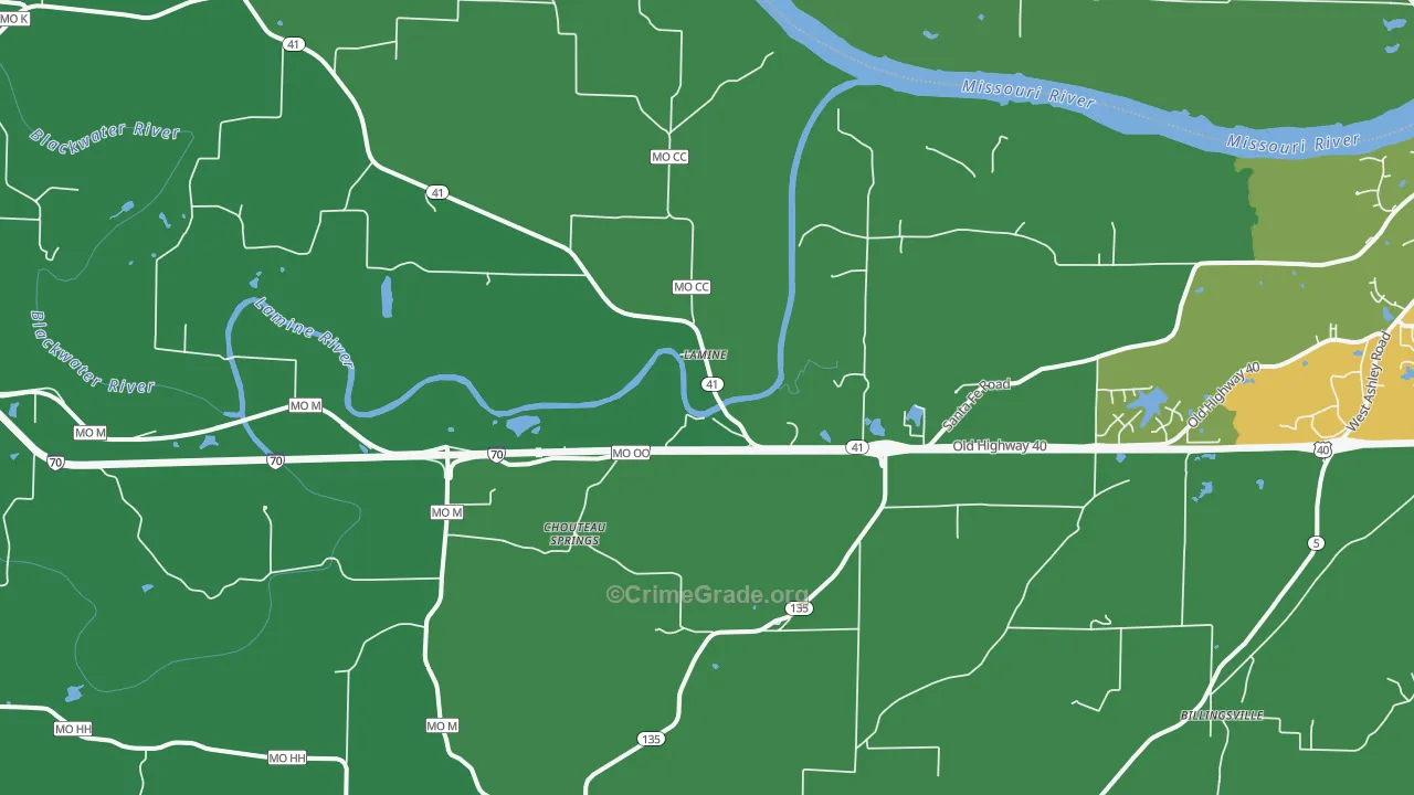 Lamine, MO Map of Assault Rates