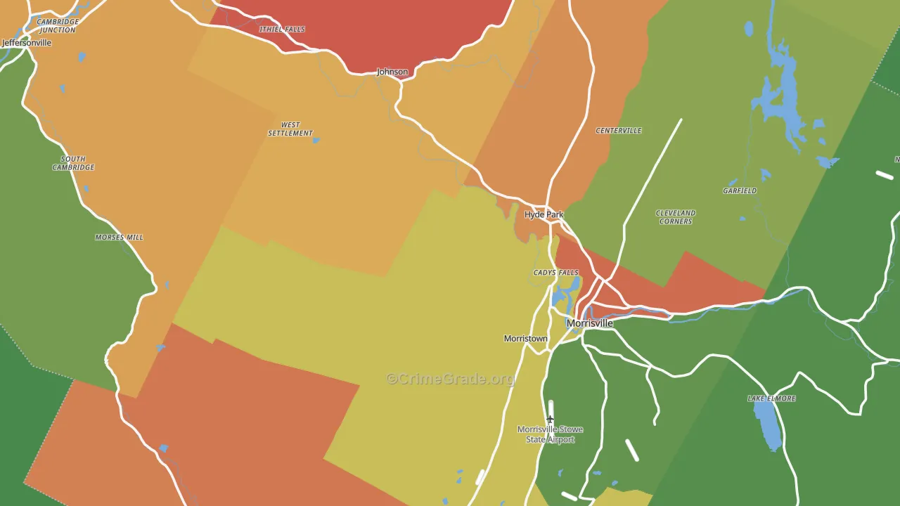 Lamoille County, VT Map of Assault Rates