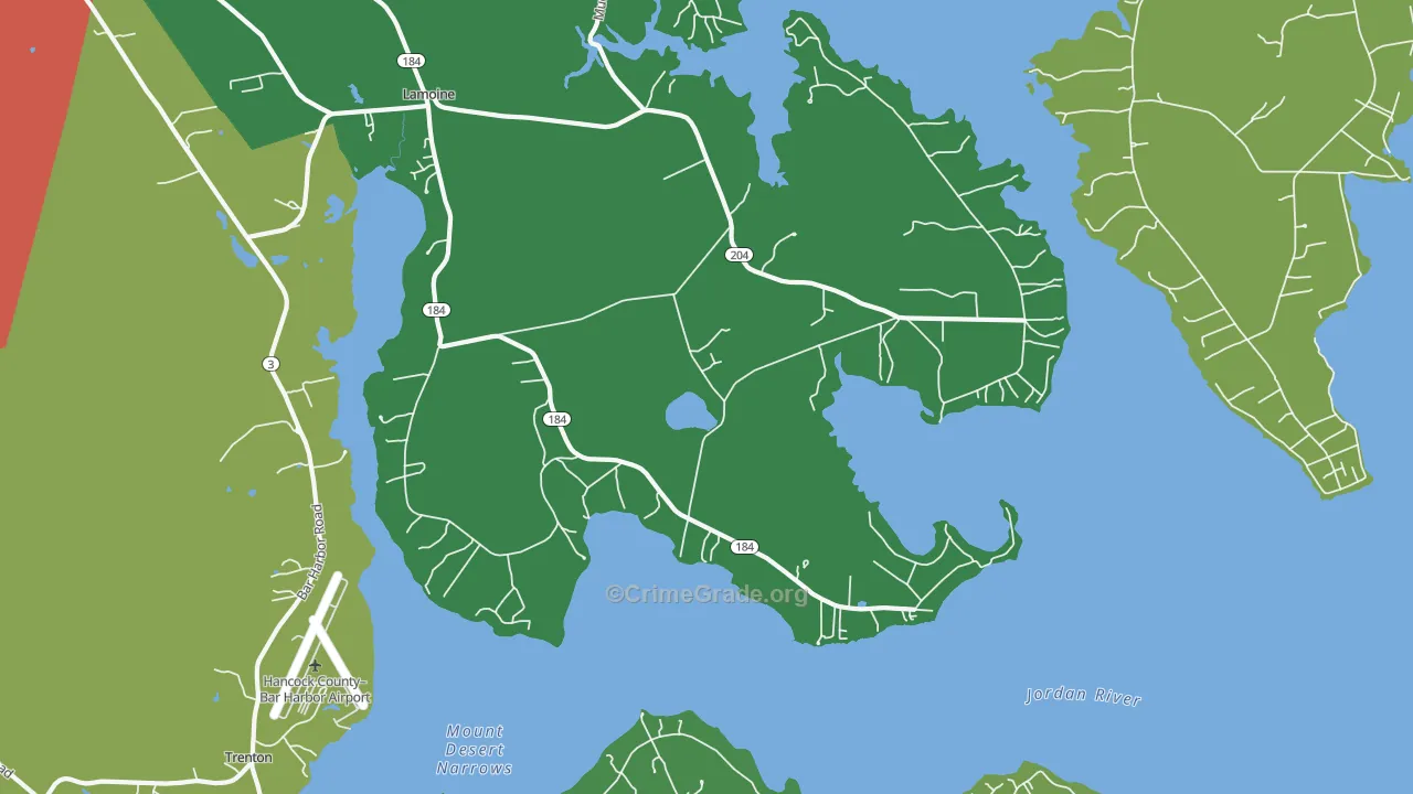 Lamoine, ME Map of Assault Rates