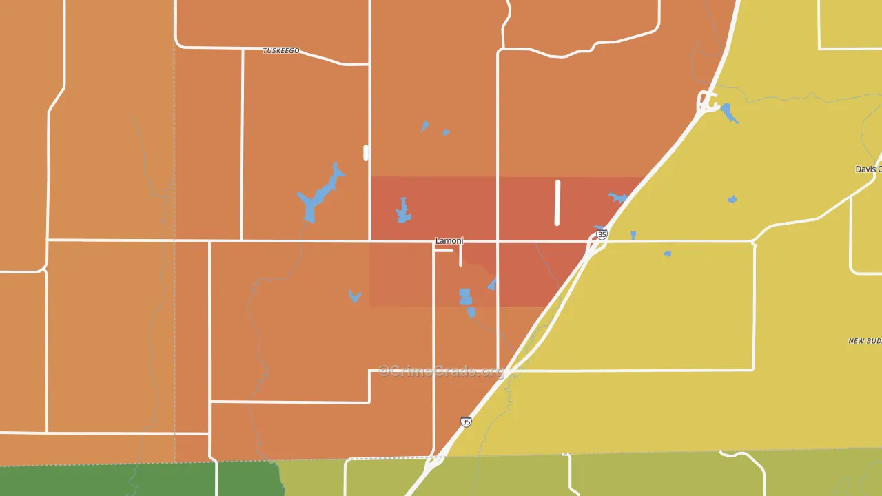 Lamoni, IA Map of Assault Rates