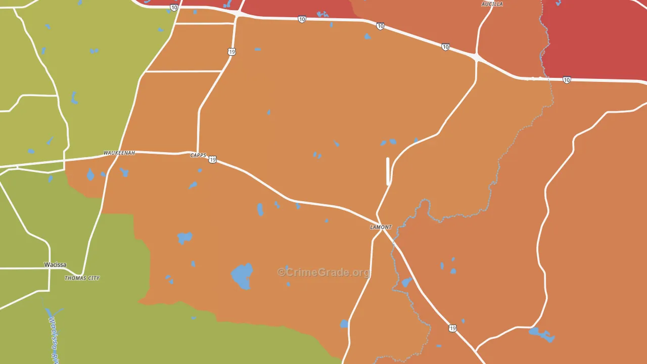Lamont, FL Map of Assault Rates