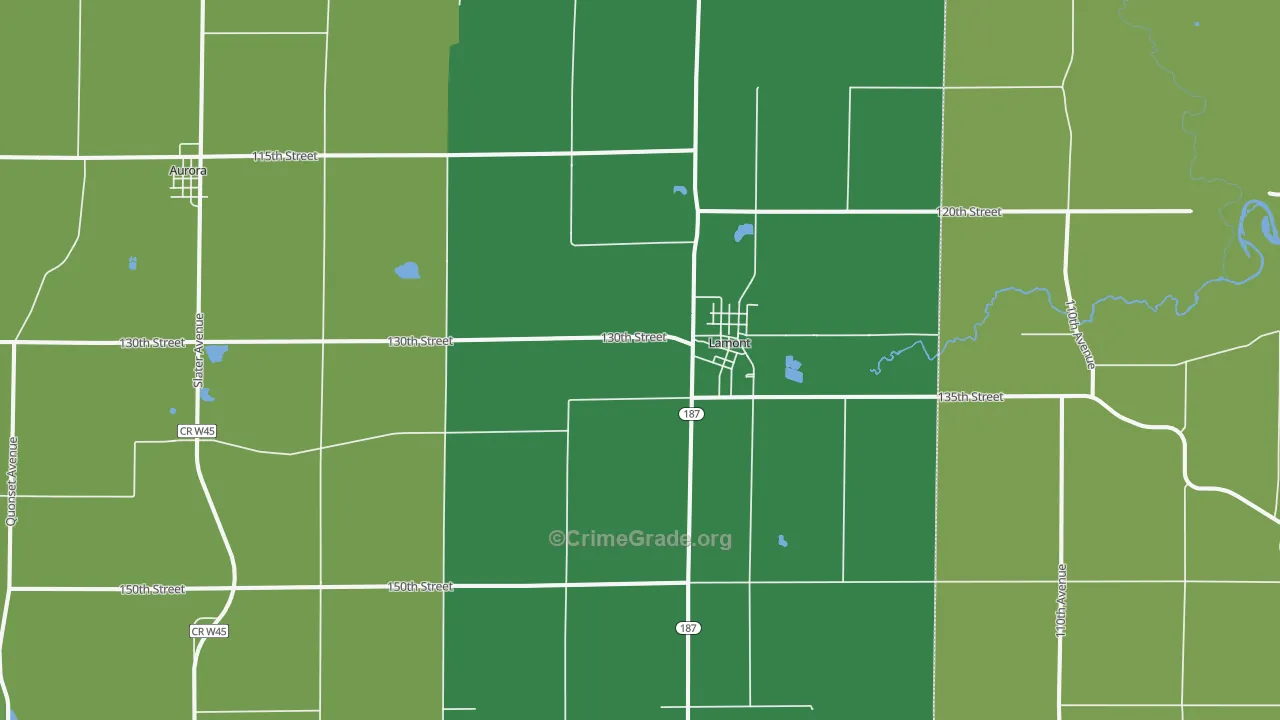 Lamont, IA Map of Assault Rates