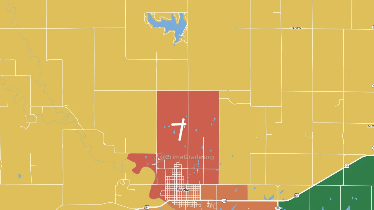 Lamont, KS Map of Assault Rates
