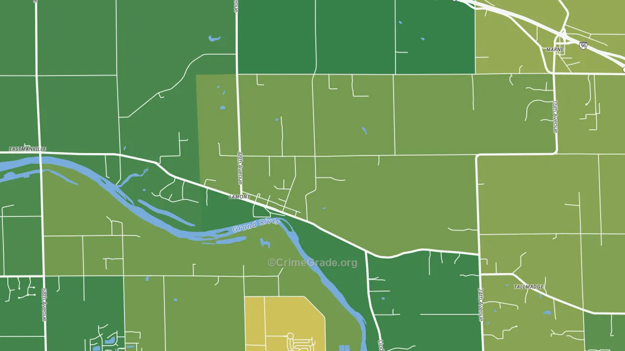 Lamont, MI Map of Assault Rates