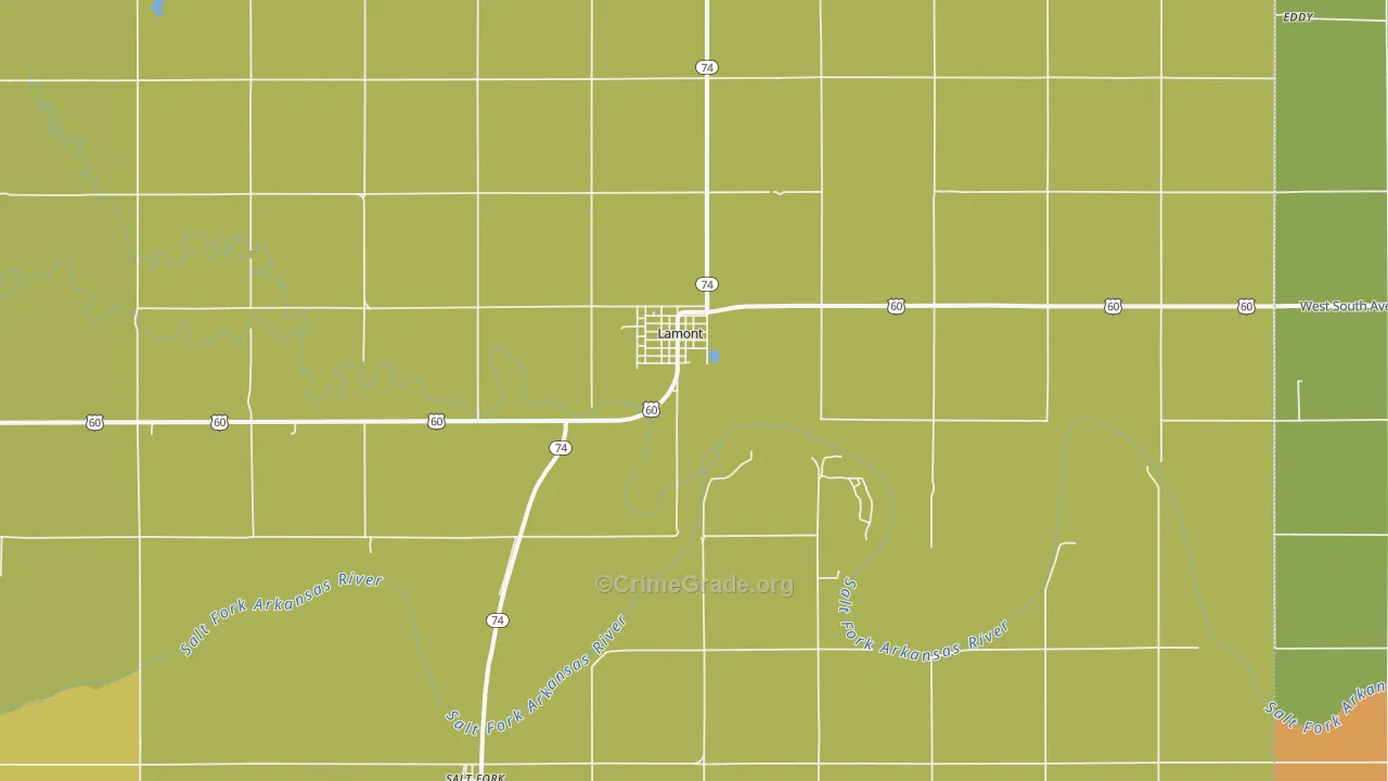 Lamont, OK Map of Assault Rates