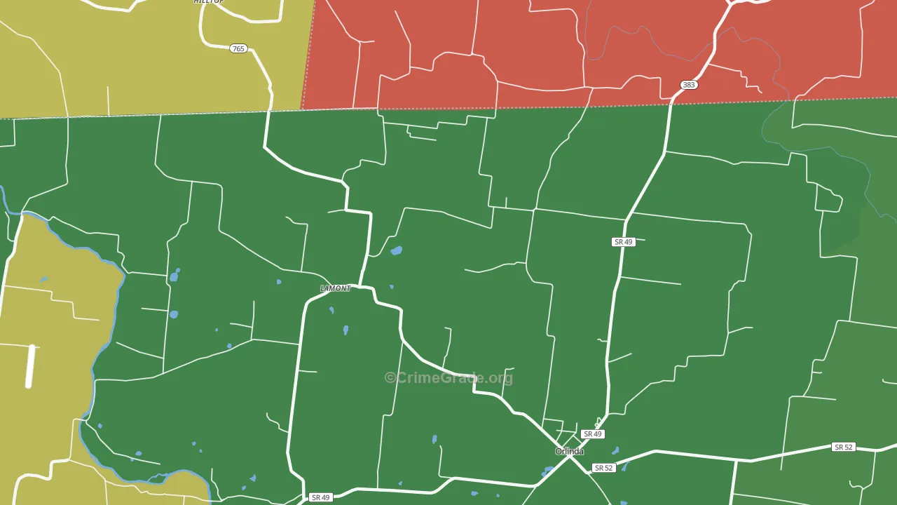 Lamont, TN Map of Assault Rates