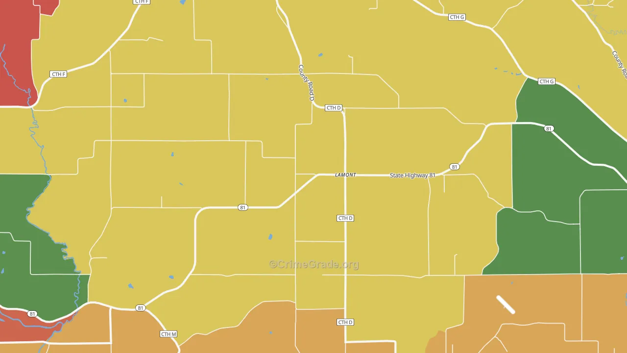 Lamont, WI Map of Assault Rates