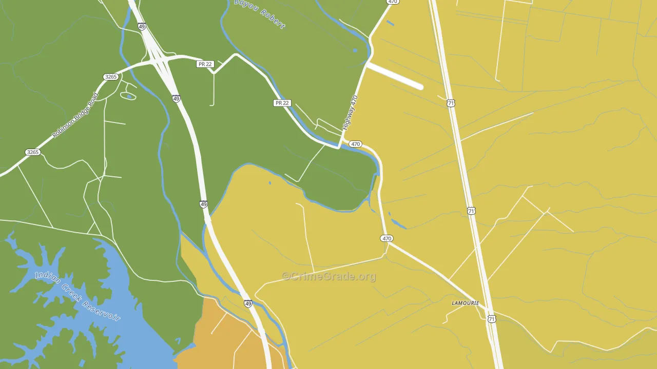 Lamourie, LA Map of Assault Rates
