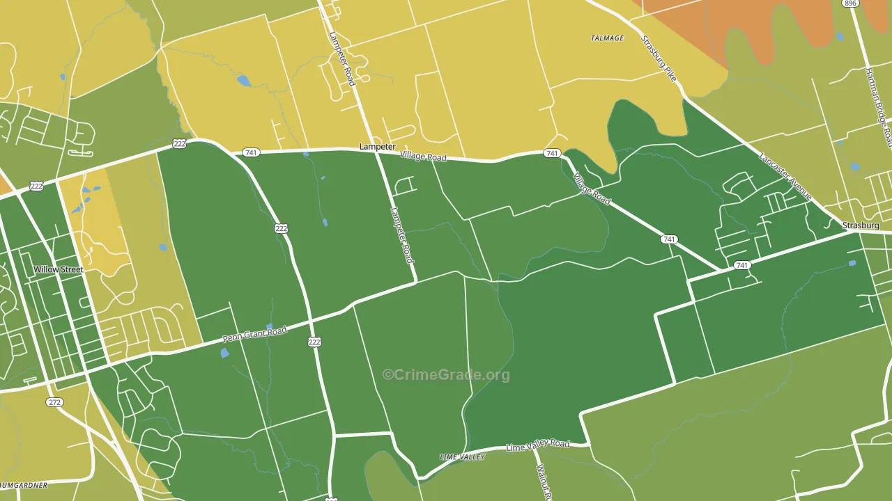 Lampeter, PA Map of Assault Rates