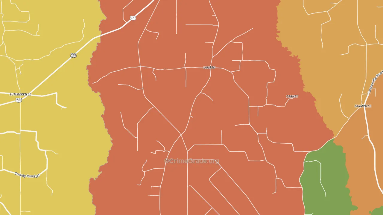Lanark, AR Map of Assault Rates