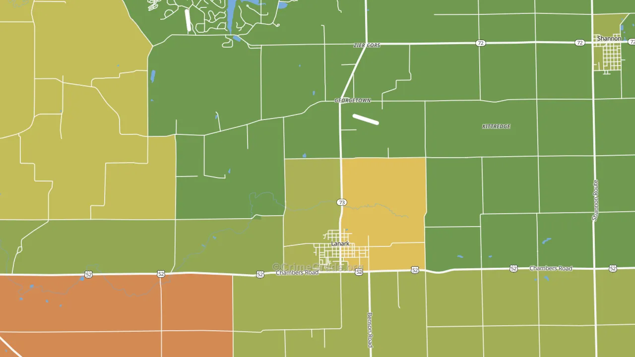 Lanark, IL Map of Assault Rates