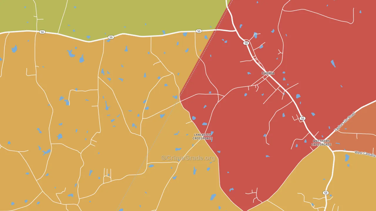 Lancaster Crossroads, NC Map of Assault Rates