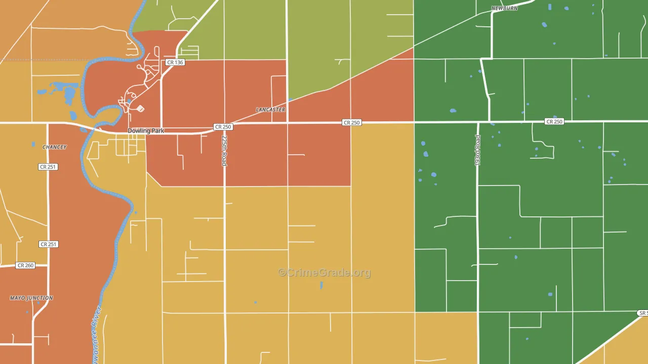 Lancaster, FL Map of Assault Rates