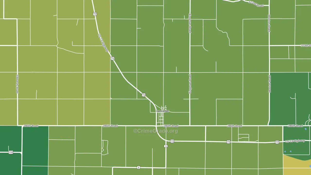 Lancaster, KS Map of Assault Rates