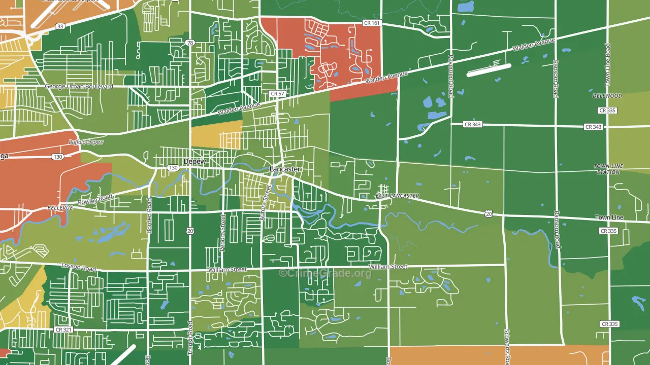 Lancaster, NY Map of Assault Rates