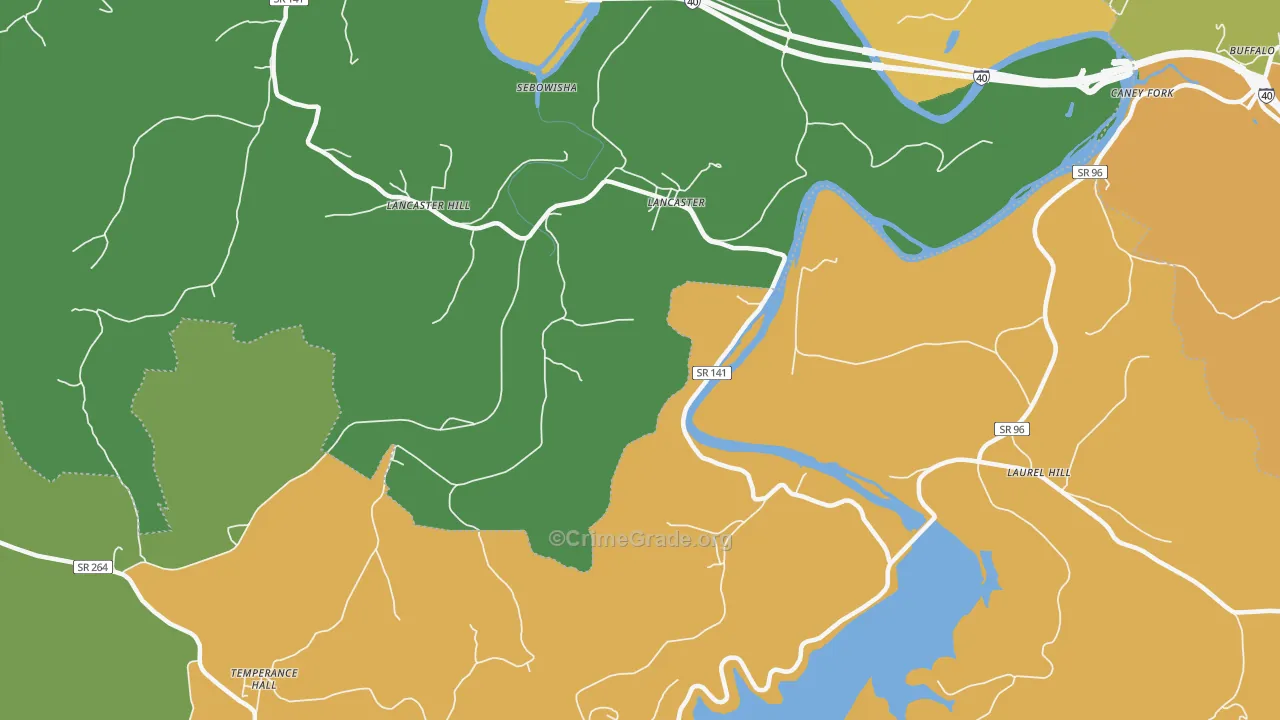 Lancaster, TN Map of Assault Rates