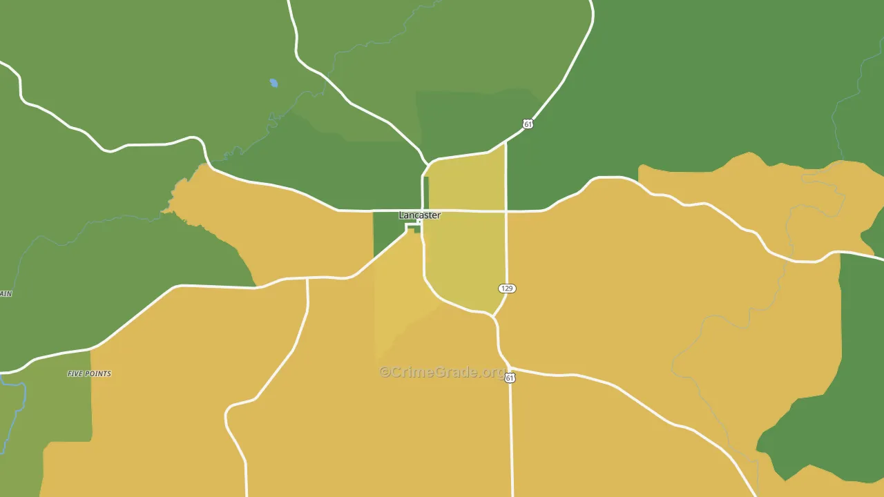 Lancaster, WI Map of Assault Rates