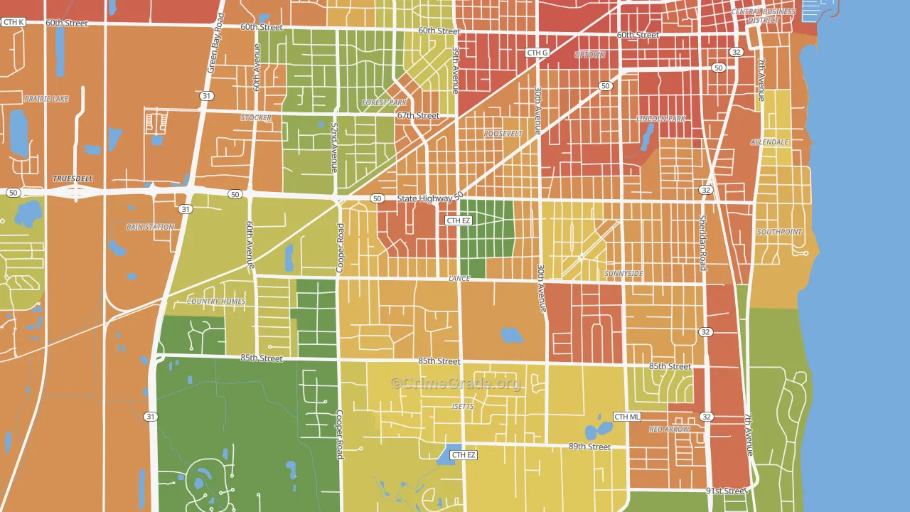 Lance, Kenosha, WI Map of Assault Rates