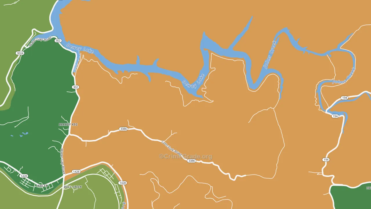 Lancer, KY Map of Assault Rates