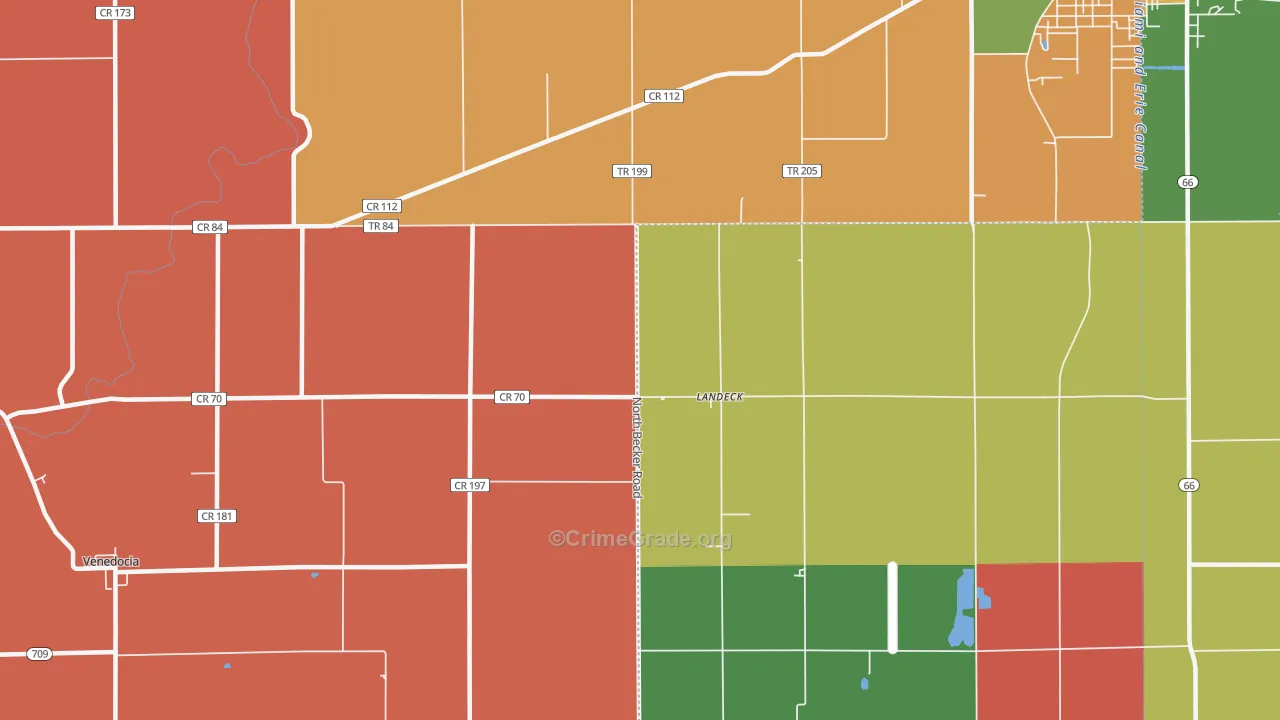 Landeck, OH Map of Assault Rates