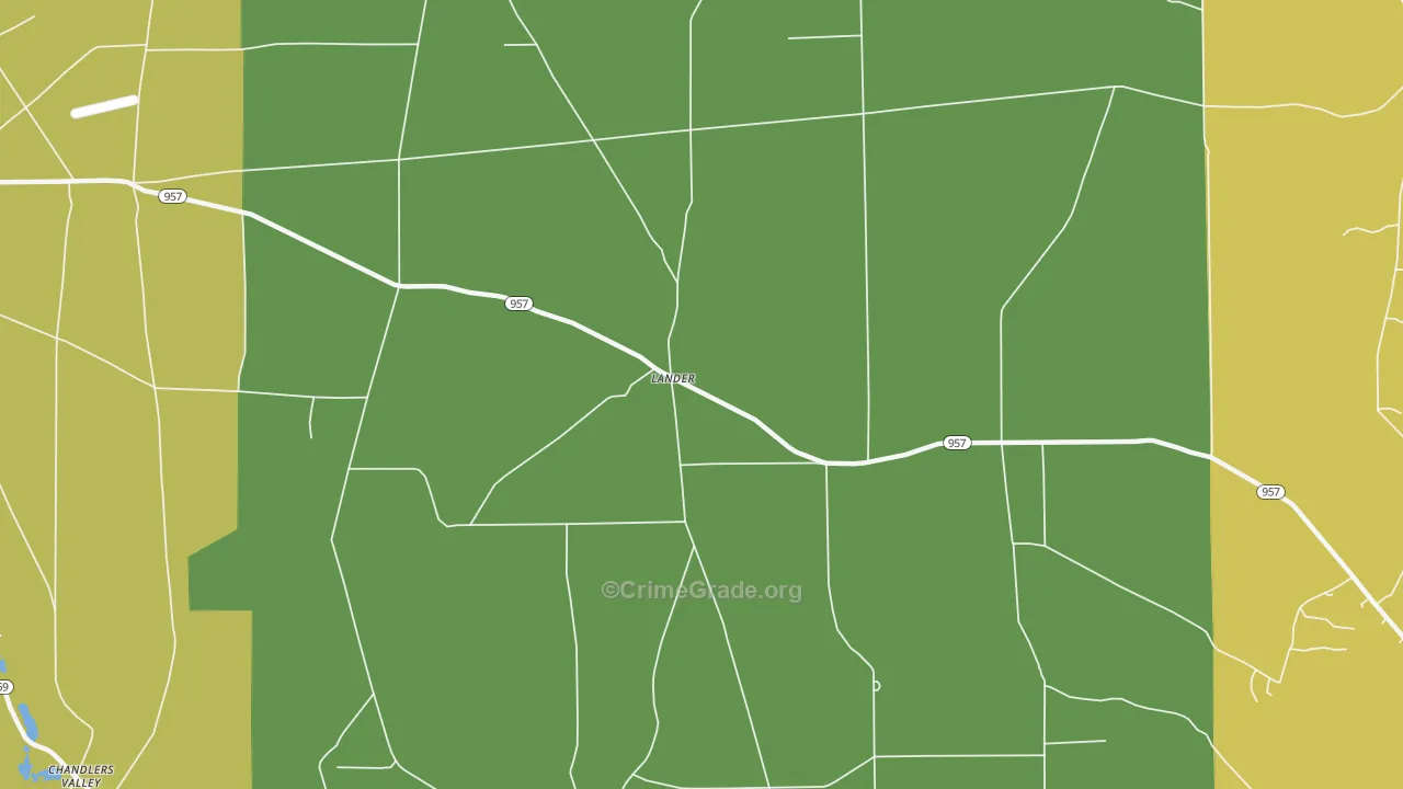 Lander, PA Map of Assault Rates