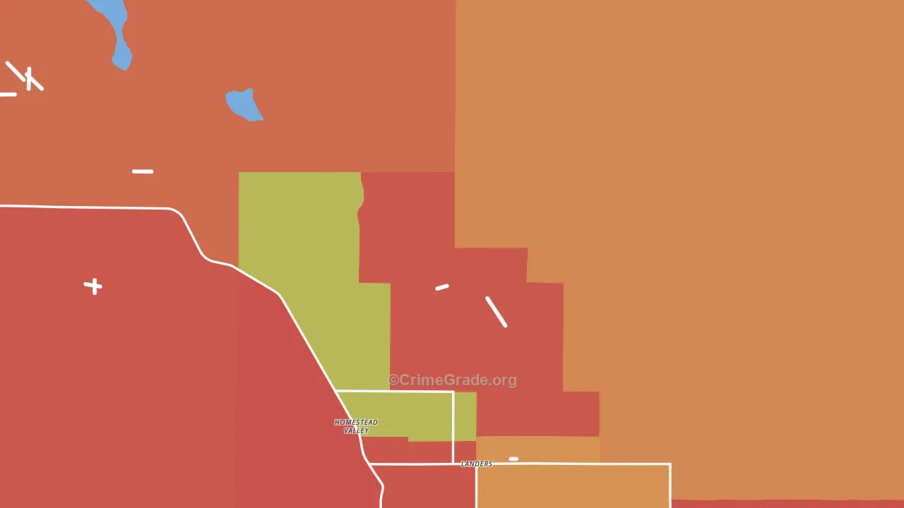 Landers, CA Map of Assault Rates