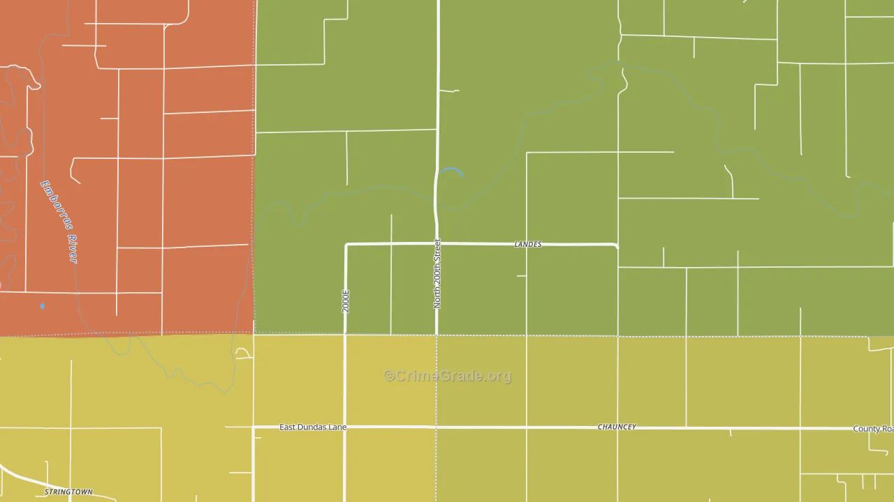 Landes, IL Map of Assault Rates